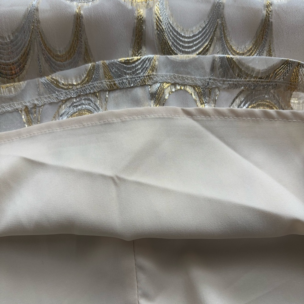 NWT Skies Are Blue Elegant Gold/Silver Ivory Dress, Size Medium - Picture 7 of 11
